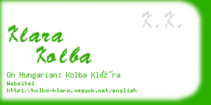 klara kolba business card